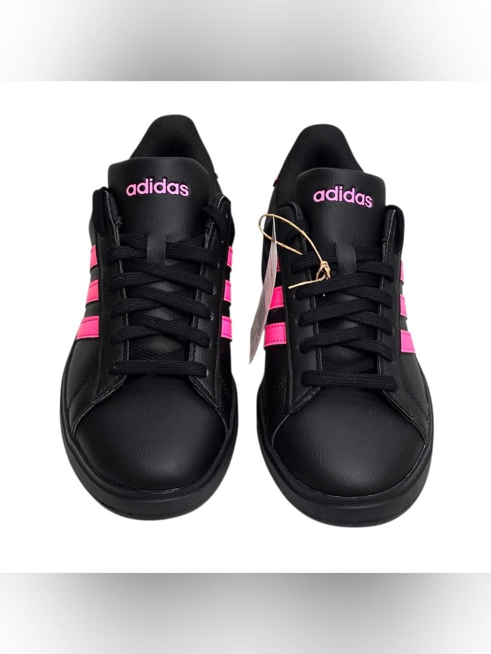 Adidas Grand Court 2.0 Women’s 7.5 Black Pink JS1757 New With Tags - Picture 6 of 12